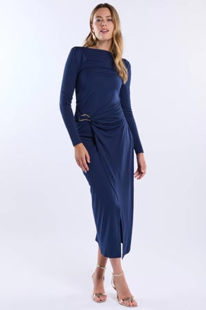 midi jurk marineblauw