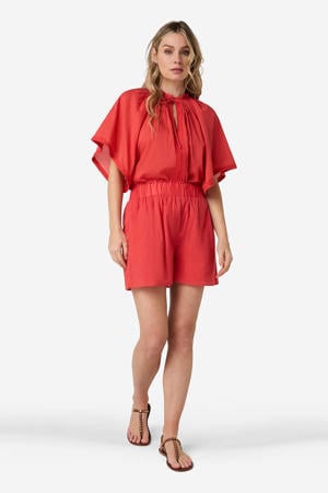 wide leg regular waist casual short rood