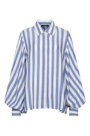 gestreepte blouse blauw met lurex