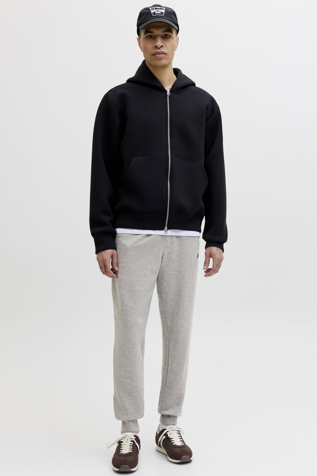 JACK & JONES PANTS STUDIO JPSTGORDON regular joggingbroek grijs