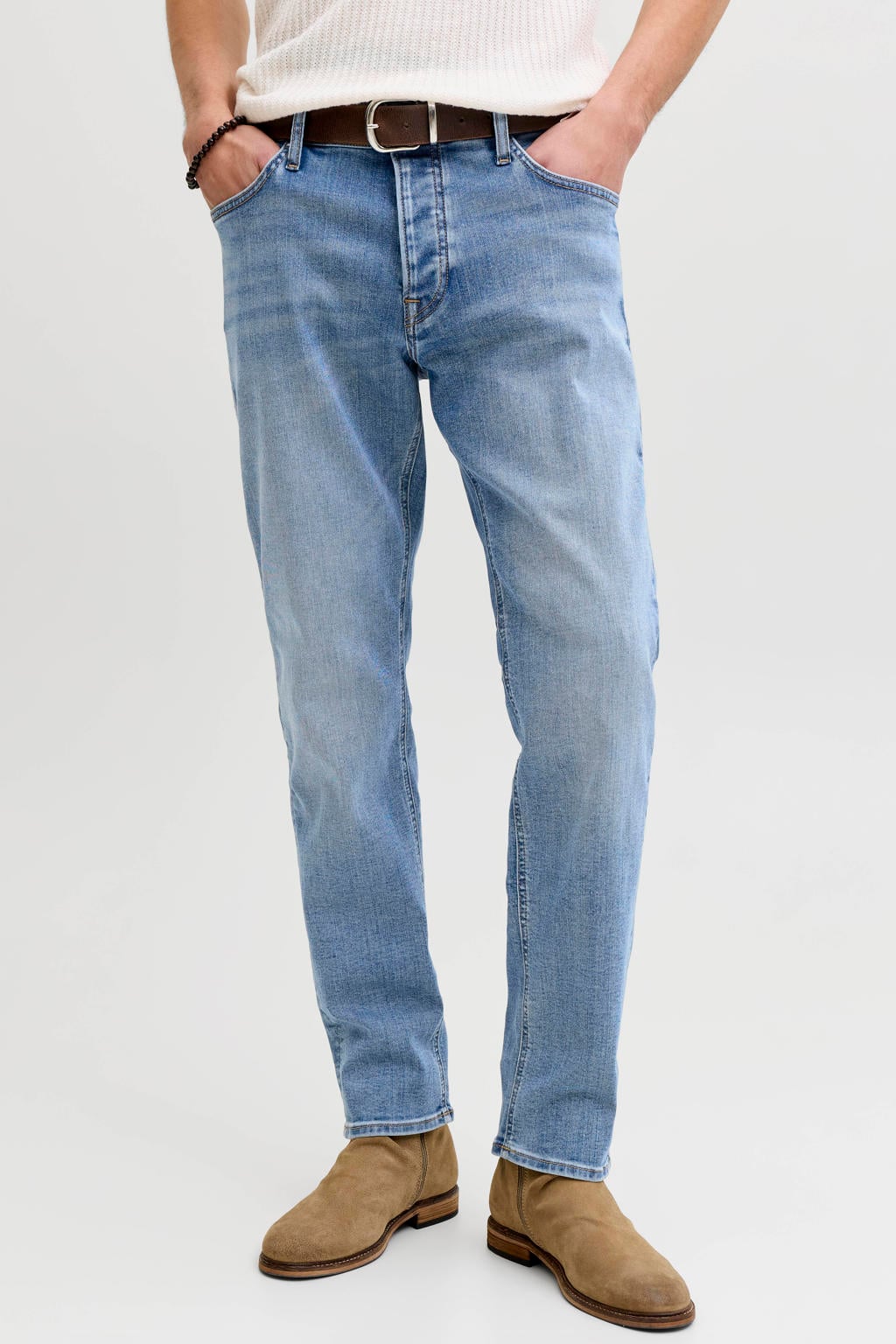 JACK & JONES JEANS INTELLIGENCE JJIMIKE JJORIGINAL tapered jeans blue denim