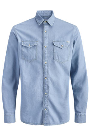 regular casual overhemd light blue denim