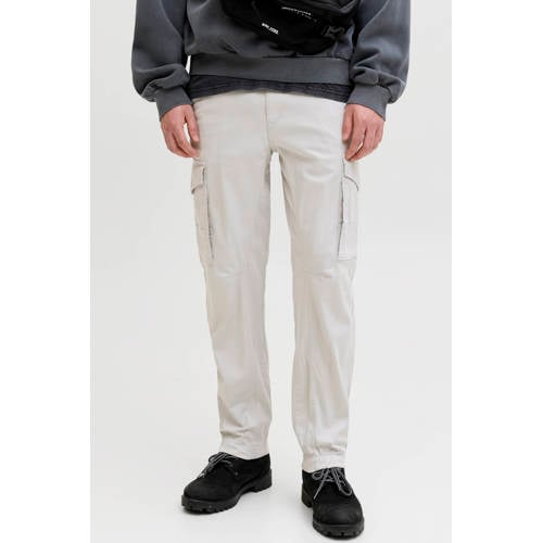 JACK & JONES PANTS STUDIO JPSTPAUL slim cargobroek lichtgrijs afbeelding