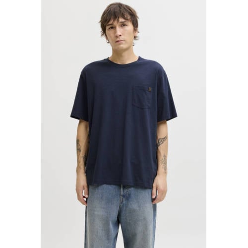 JACK & JONES ESSENTIALS relaxed T-shirt donkerblauw afbeelding