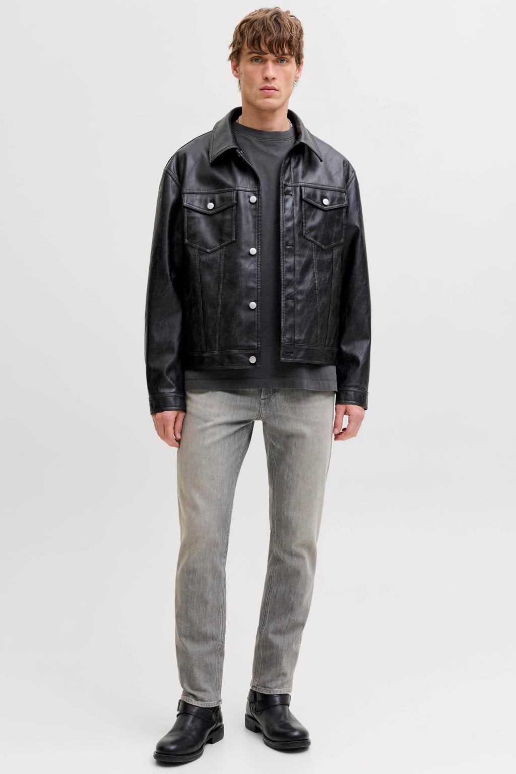 JACK & JONES JEANS INTELLIGENCE JJICLARK JJORIGINAL regular fit jeans grey denim
