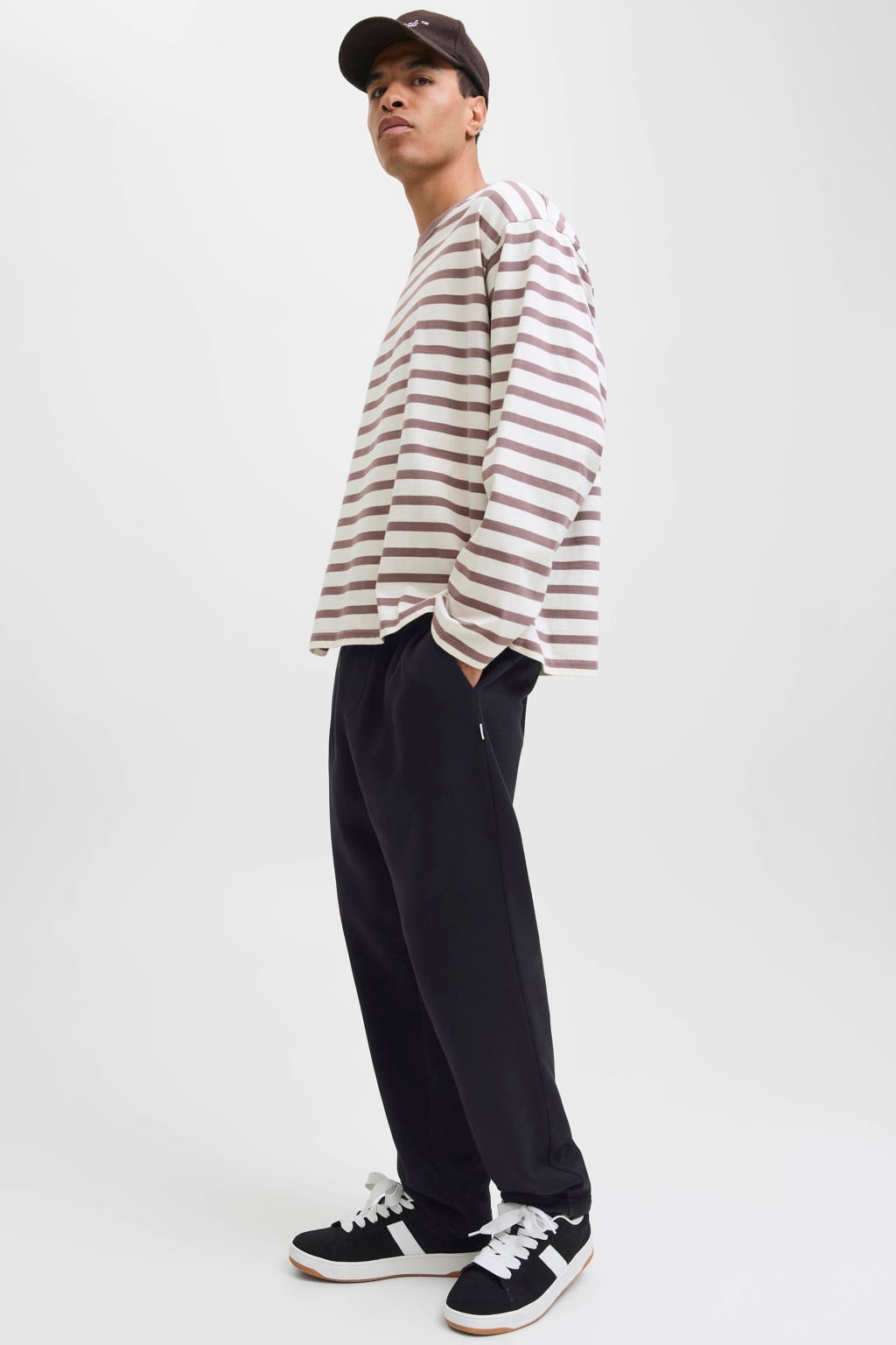 JACK & JONES PANTS STUDIO relaxed fit joggingbroek - zwart
