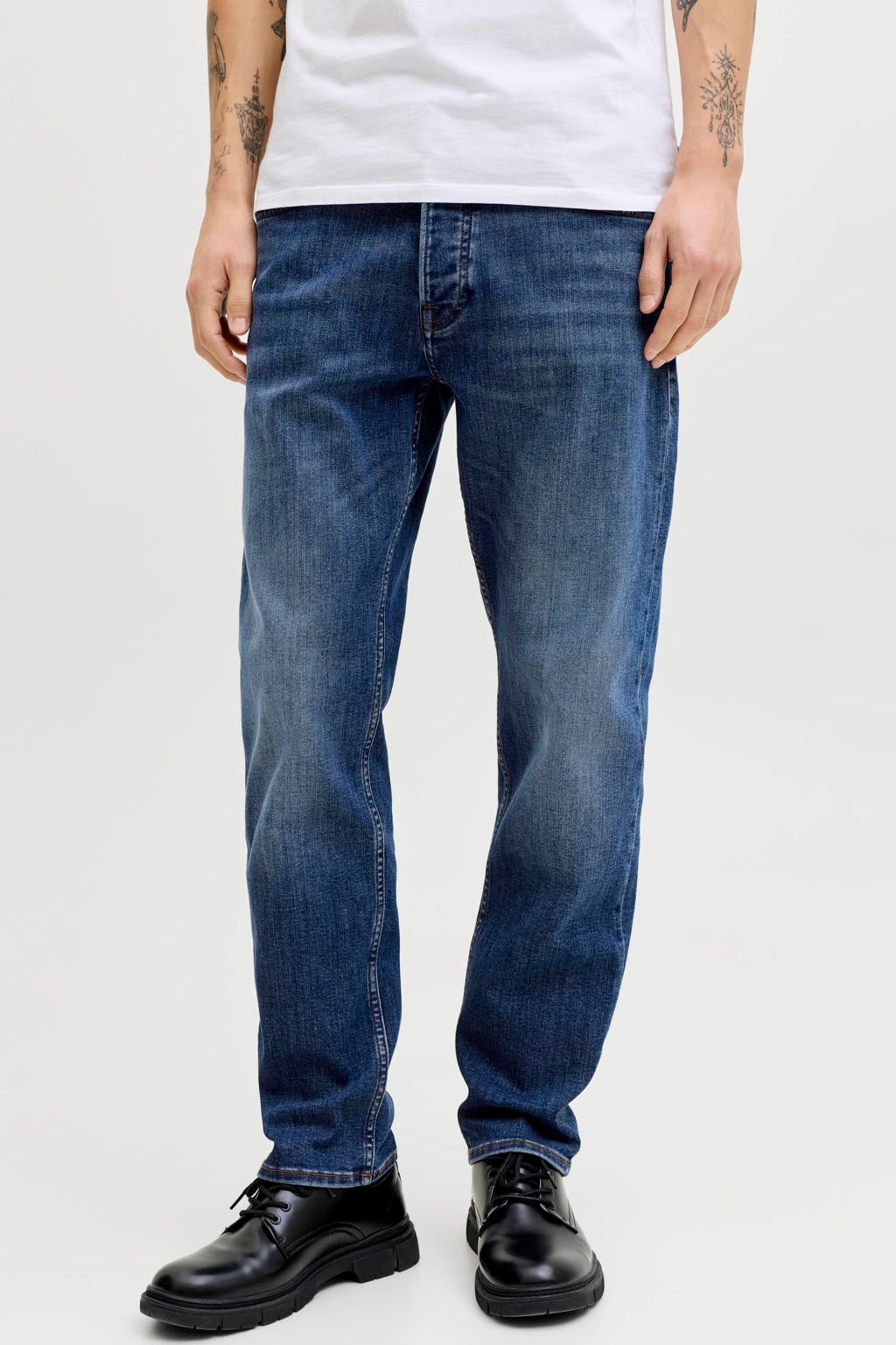 JACK & JONES JEANS INTELLIGENCE tapered jeans - dark blue denim