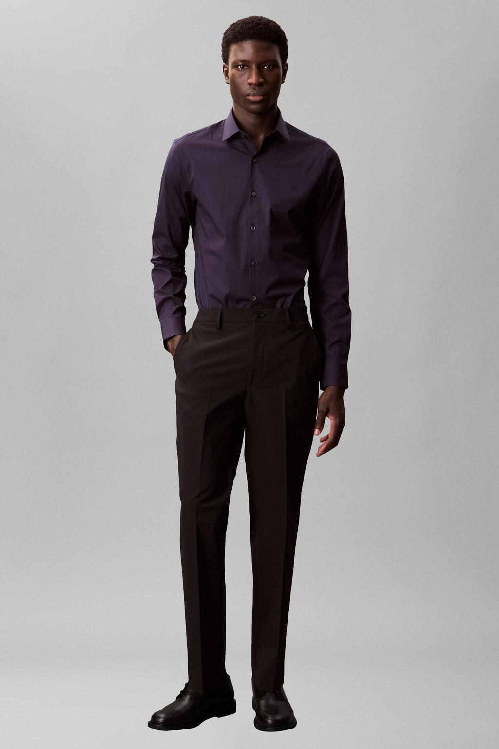 Calvin Klein slim zakelijk overhemd donkerblauw