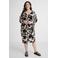 GREAT LOOKS crinkle wikkeljurk met bloemenprint zwart/wit
