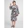 GREAT LOOKS crinkle jurk met bloemenprint blauw/bruin