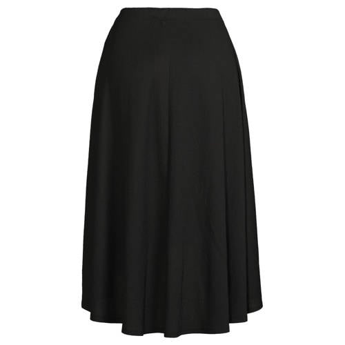 GREAT LOOKS crinkle maxi wikkelrok zwart afbeelding