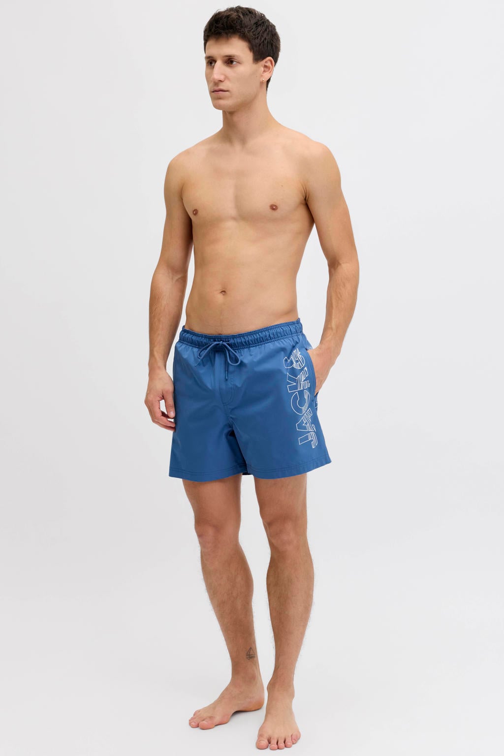JACK & JONES PANTS STUDIO zwemshort JPSTMAUI WAVE met logo blauw