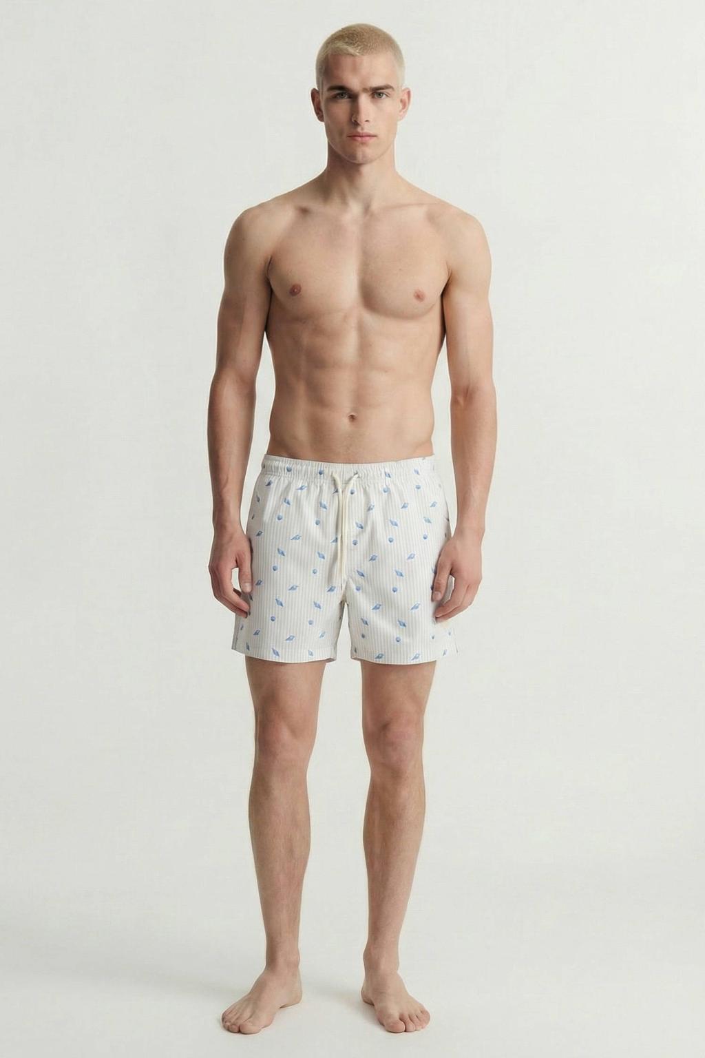 JACK & JONES PANTS STUDIO zwemshort JPSTMAUI BREEZE ecru/lichtgeel