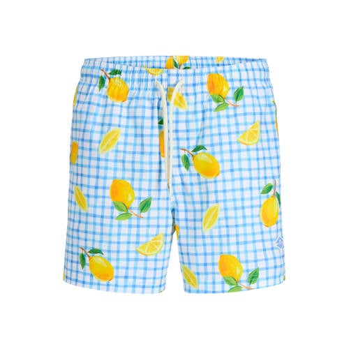 JACK & JONES PANTS STUDIO zwemshort JPSTMAUI lichtblauw/wit afbeelding