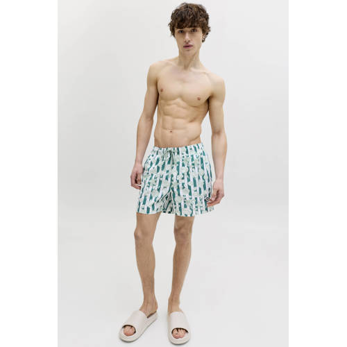 JACK & JONES PANTS STUDIO zwemshort JPSTMAUI groen/wit afbeelding