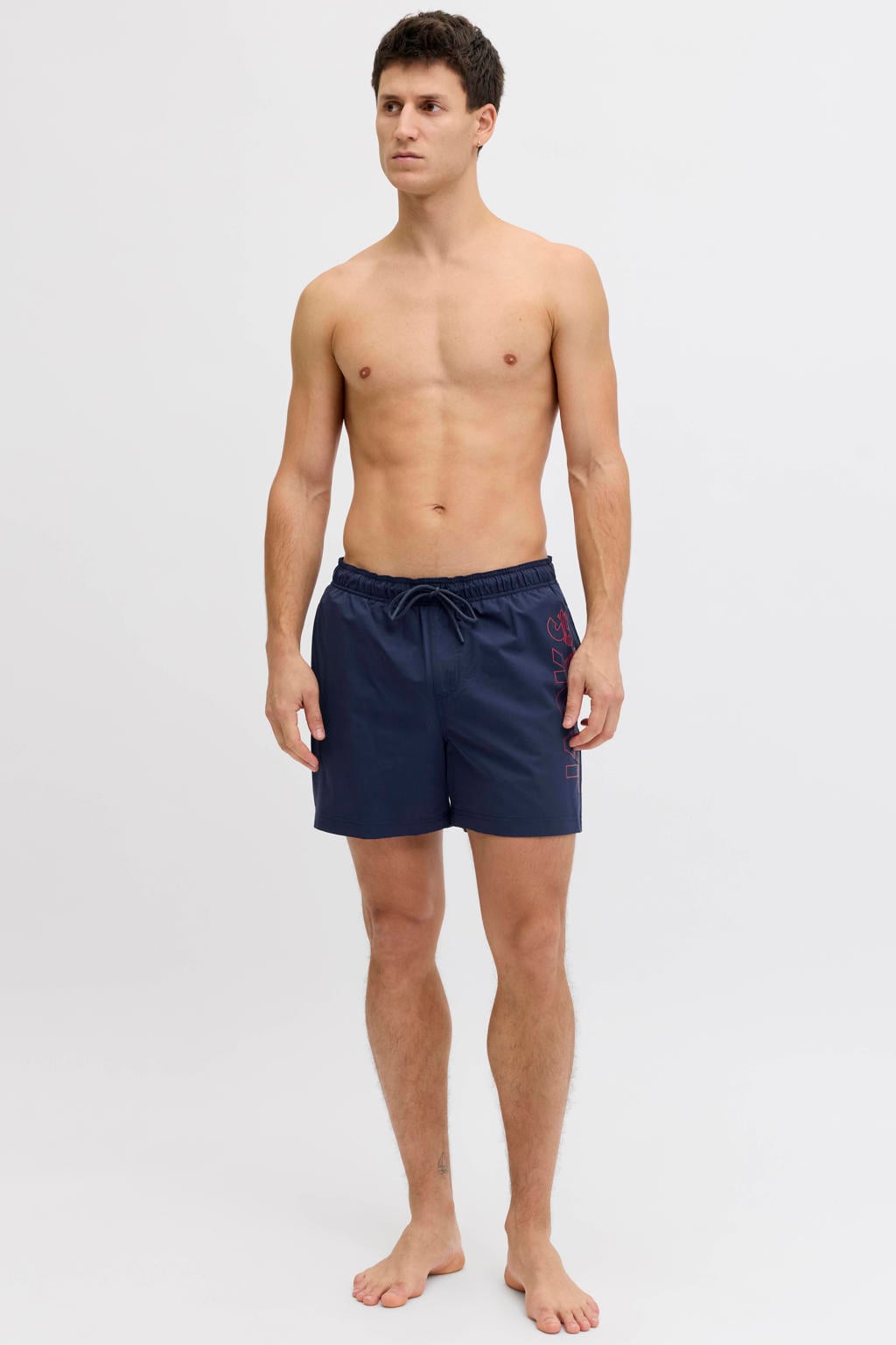 JACK & JONES PANTS STUDIO zwemshort met logo - donkerblauw