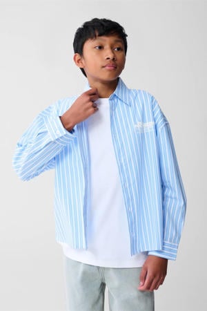 overhemd met backprint blauw