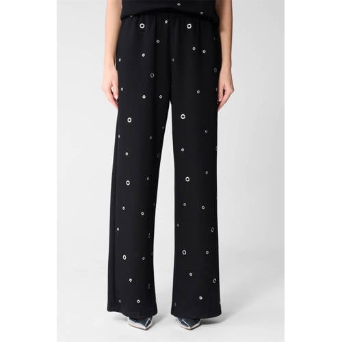 Shoeby straight regular waist casual broek zwart afbeelding