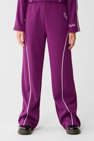 gestreepte casual wide-leg broek paars