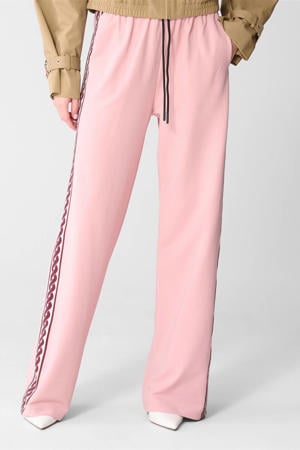 straight high waist casual broek lichtroze