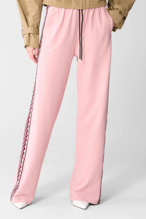 straight high waist casual broek lichtroze