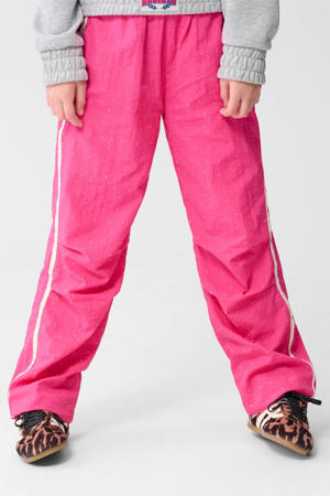 casual broek met strass steentjes roze