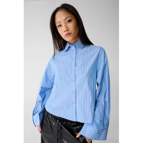 Shoeby blouse met krijtstreep blauw afbeelding