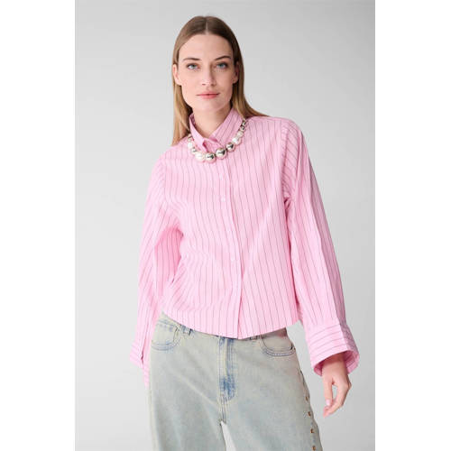 Shoeby blouse met krijtstreep roze afbeelding