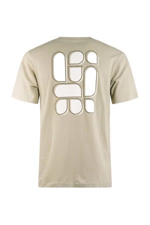 regular T-shirt met backprint beige
