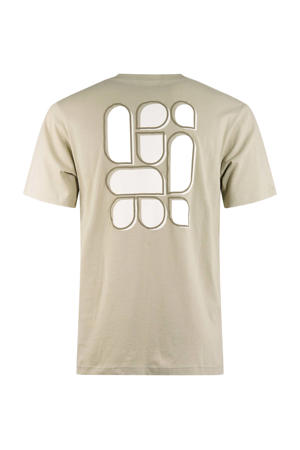 regular T-shirt met backprint beige