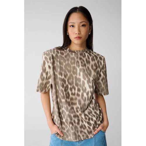 Shoeby top met panterprint beige afbeelding