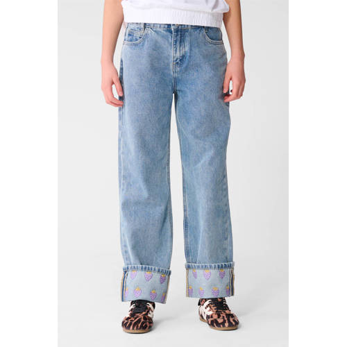 Shoeby high waist wide leg jeans medium blue denim afbeelding