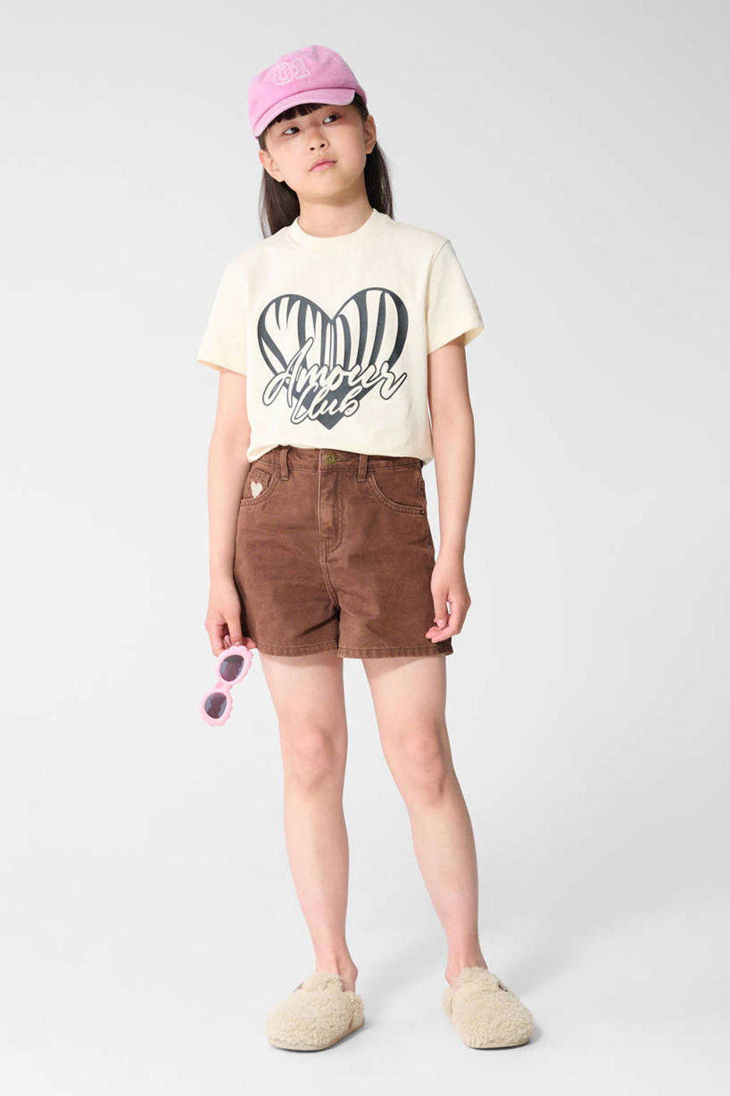 Shoeby rechtvallend T-shirt met print - ecru