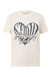 thumbnail: Shoeby rechtvallend T-shirt met print - ecru