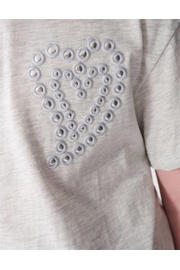 thumbnail: Shoeby gemêleerd T-shirt met borduursels - lichtgrijs