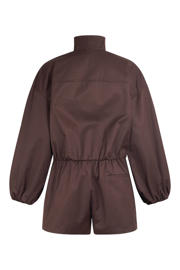 thumbnail: Donkerblauwe dames Shoeby Studio playsuit van katoen met ritssluiting en effen