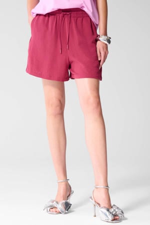 high waist straight leg casual short - roze