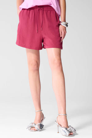 high waist straight leg casual short - roze