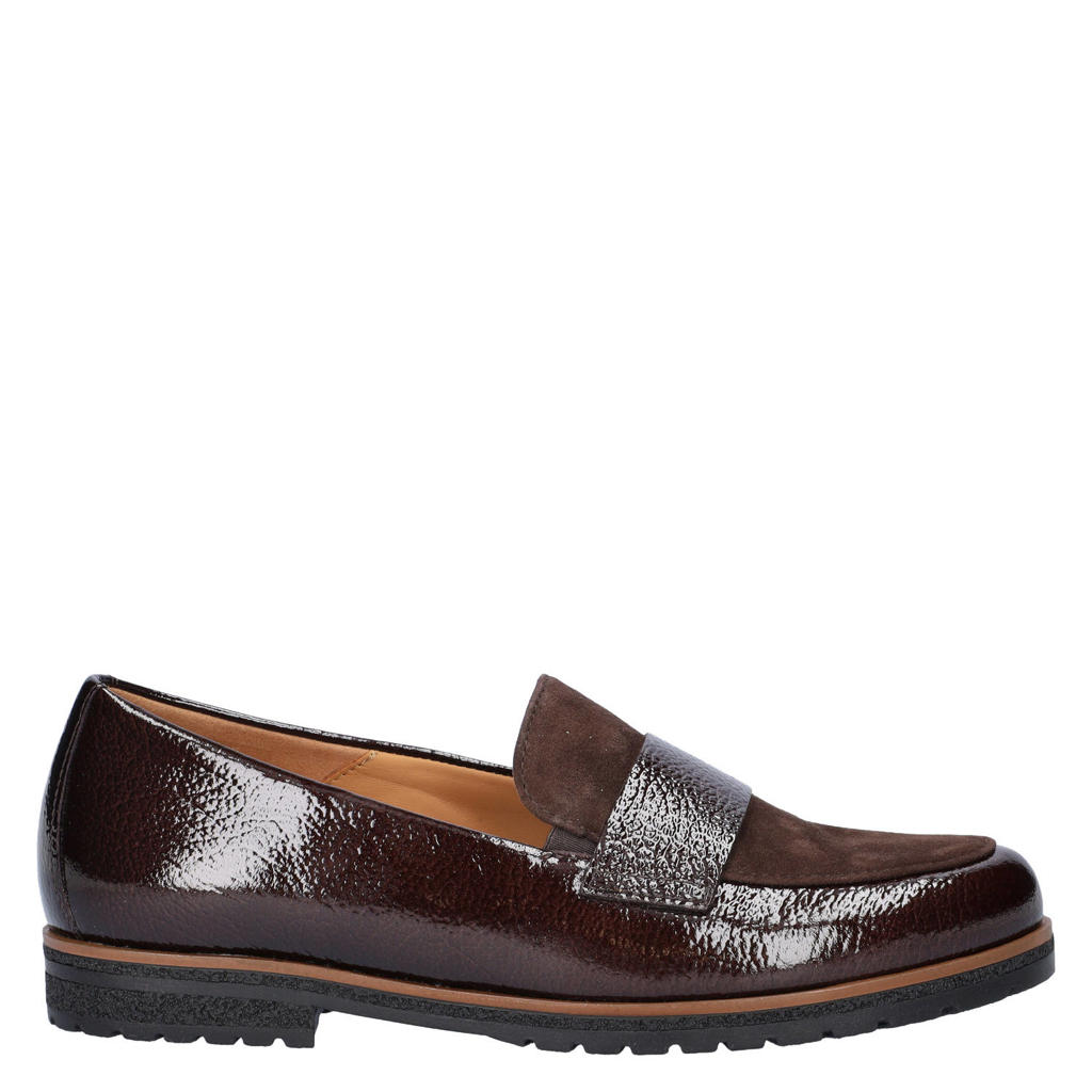 Bruine dames Gabor leren loafers