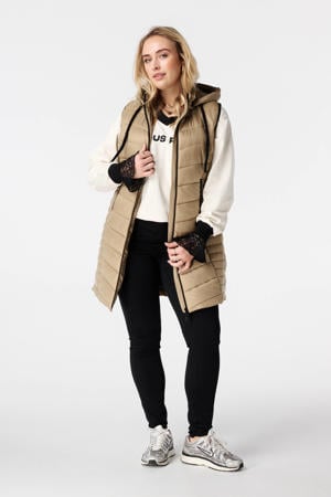 gewatteerde jas quilted taupe