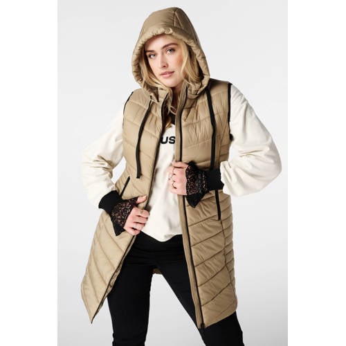 MS Mode gewatteerde jas quilted taupe afbeelding