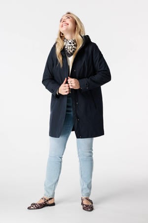 gewatteerde jas donkerblauw