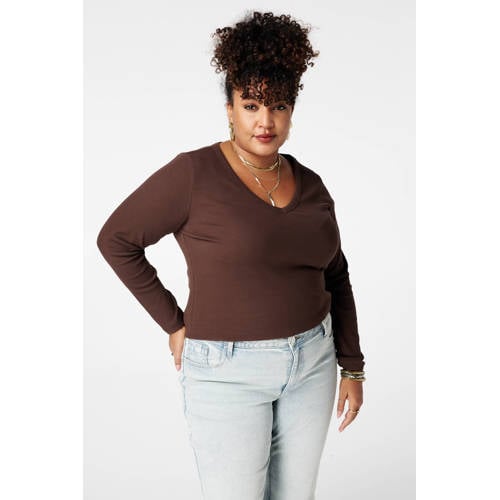 MS Mode top donkerbruin afbeelding