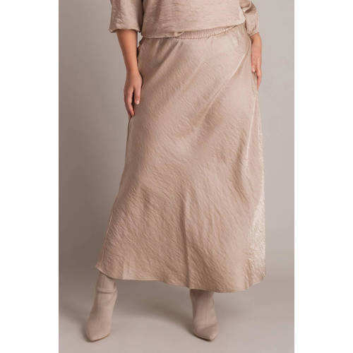 Yest Curve midi rok taupe afbeelding