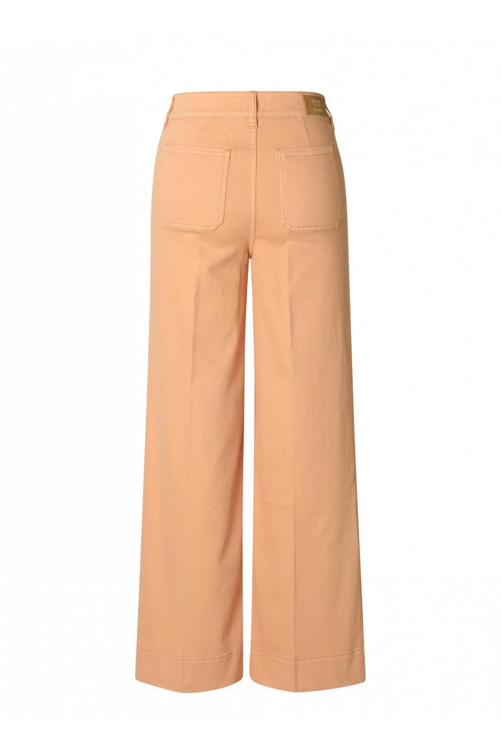 Bruine dames Yest Curve high waist bootcut jeans van denim met rits- en knoopsluiting en effen