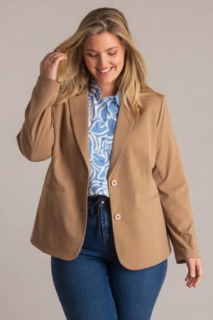 regular blazer travelstof camel