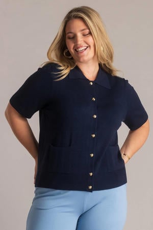 gebreid vest blauw