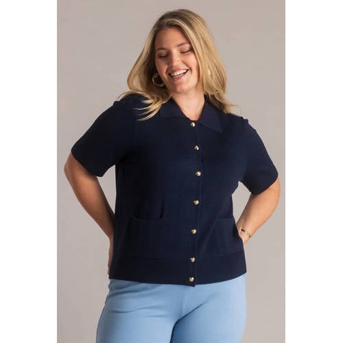 Yest Curve gebreid vest blauw afbeelding