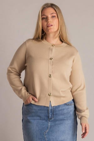 gebreid vest beige