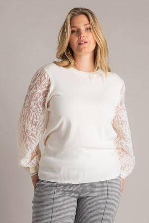 kanten top antiek cremewit
